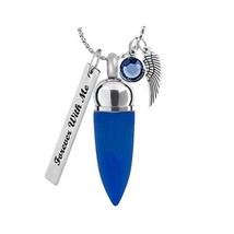 Blue Stainless Crystal Ash Urn - Love Charms™ Option - £23.55 GBP