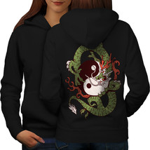 Dragon Yin Yang Art Sweatshirt Hoody China Beast Women Hoodie Back - £17.57 GBP