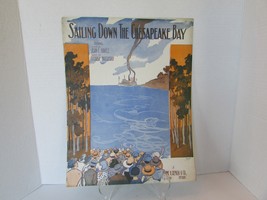 VTG SAILING DOWN THE CHESAPEAKE BAY 1913 LG FORMAT SHEET MUSIC - $73.13 MXN
