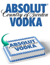 Absolut Vodka Edible Image Cake Topper Personalized Birthday Sheet Decal... - $278.12 MXN