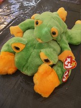 Ty Beanie Babies and Buddies Smoochy The Green And Yellow Frog 2 Piece Set - £31.34 GBP