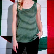 Eileen Fisher Stripe Tank Top XX Small 0 Green Organic Linen Breathable Cool NWT - £44.23 GBP