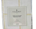 Fieldcrest Arden Cotton Sheer Rod Pocket Panel Cotton Windowpane Straw Y... - $23.99