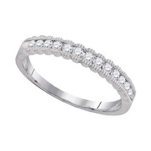 10kt White Gold Womens Round Diamond Single Row Band Ring 1/4 Cttw - £337.42 GBP