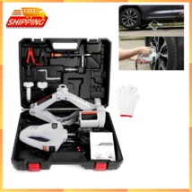 Electric Car Floor Jack Set 3 Ton All-in-one Automatic 12v Scissor Lift ... - $118.06