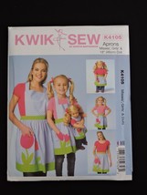 Kwik Sew Sewing Pattern Misses Girls Dolls Tulip Aprons Kerstin Martensson K4105 - $11.99
