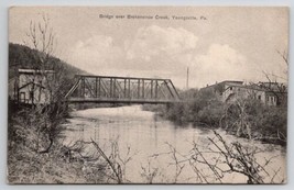 Youngsville PA Bridge Over Brokenstraw Creek 1910 To Fall River MA Postc... - $19.95