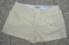 Womens Shorts Cotton Jr Girls Yellow Stripe Lightweight Pork Chop Pocket... - £5.45 GBP