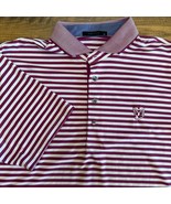 Greyson Mens XL Golf Performance Fabric Burgundy Striped Polo Country Cl... - $628.00 MXN