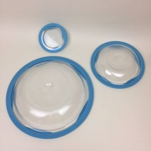 Set Of 3 Sunrise Magic Lids 11”, 7 1/4”, 4 1/8” Korea Kitchen Storage Used - £7.55 GBP