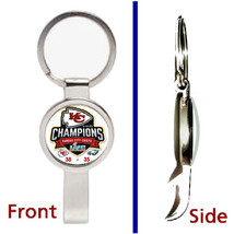 Kansas City Chiefs Super Bowl 57 score Keychain silver tone metal bottle opener - £9.77 GBP