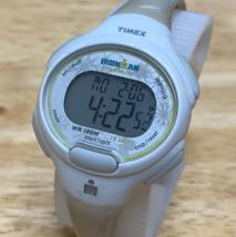 Timex Ironman Lady 100m White Beige Oval Digital Alarm Chrono Watch~New Battery - £9.15 GBP