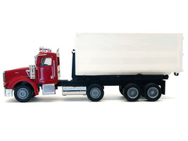 Peterbilt 367 Roll-Off Dump Truck Red with White Box 1/87 (HO) Plastic Model Car - $63.24