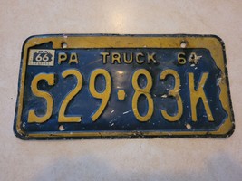 1964 Pennsylvania Truck License Plate S29 83K Authentic Metal PA - £27.98 GBP
