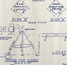 1966 Railroad Bangor Aroostook Crossing Construction Signs Blueprint K20... - £107.65 GBP