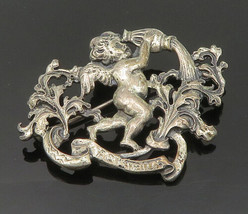 CINI 925 Sterling Silver - Vintage Antique Aquarius Zodiac Brooch Pin - BP8017 - £81.24 GBP