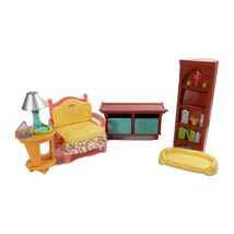 2006 Fisher Price Loving Family Deluxe Living Room Furniture Bookshelf C... - $315.36 MXN