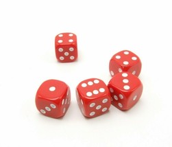 Perudo Red Dice Replacement Game Part Piece Plastic 2008 1808 Rounded Corners - $2.96