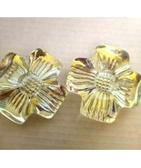 Vintage Collectible HEAVY GLASS FLOWER CANDLE HOLDERS 3&quot;x1&quot; - $17.00