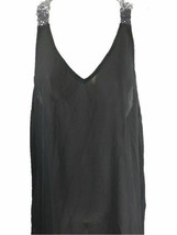 Kiwi Tucker Women&#39;s Sheer Sequin Strap Long Tail Tank Top, Medium, Black - £11.72 GBP