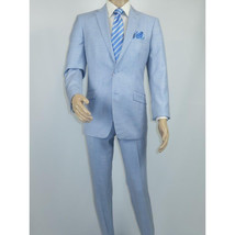 Men RENOIR suit Solid 2 Button Business Formal All Purpose Slim Fit 203-9 Blue image 8