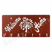 Wall Mounted Welcome Home Wooden Key Holder Hook Hooks Wall Décor Keys H... - $15.44