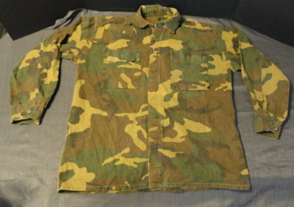 VINTAGE BDU WOODLAND CAMOUFLAGE JACKET TURKISH TURKEY MILITARY (SAT) SPE... - $53.54