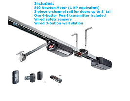 Sommer 2080 EVO+ 8&#39; Foot Rail 1 HP Garage Door Opener Push Remote/Safety Sensors - £313.22 GBP
