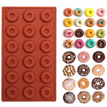 10pcs 18 Holes/pc Silicone Doughnut Baking Molds Cake Chocolate Donuts Mold - £30.84 GBP