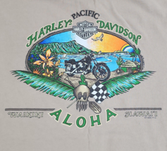 Vtg Brown 1999 Harley Davidson Pacific Waikiki Hawaii Aloha Shirt - Size Large - £23.11 GBP