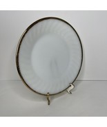 Vintage Fire King Oven Ware 9&quot; Dinner Plate White Swirl Gold Trim USA MCM - $29.16 CAD