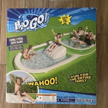 Giant Family Pool With Slide Staycation Slash,2 Pools, Soft Water Slide Play FUN - £79.92 GBP