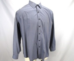 Club Room Men&#39;s Button-Up Dress Shirt 18.5 34/35 Gray Wrinkle Resistant Apparel - £15.82 GBP