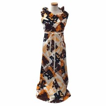 Tropicana Hawaiian Dress Muu Muu Orange Brown Tropical Small Women&#39;s 196... - £44.55 GBP