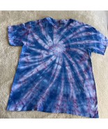 NEW Gildan Women’s Blue Purple Pink Spiral Ice Tie Dye Short Sleeve Shir... - $33.57 CAD