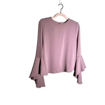 Carmen Marc Volvo Size 6 Purple Bell Sleeve Blouse Button Back - £17.15 GBP