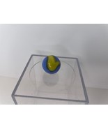 Vintage Akro Agate Marble Blue and Yellow Swirl .62 - $19.20 CAD