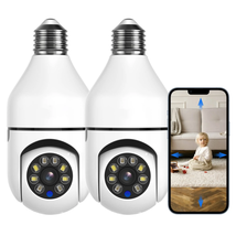 Wireless Light Bulb Camera, 2.4G/5G Wifi Bulb Camera, 2-Way-Audio, Motio... - £64.09 GBP