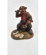 PIRATE Resin Figure With Spyglass, Sword, &amp; Treasure Chest 3 1/2&quot; - $368.51 MXN