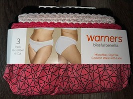 Warner&#39;s ~ Women&#39;s Hi-Cut Underwear Panties Polyester 3-Pair (C) ~ 2XL/9 - £17.31 GBP