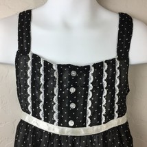 Cherokee Girl&#39;s Black Dress White Polka Dots Party Dressy Sash Lace Size... - $24.99
