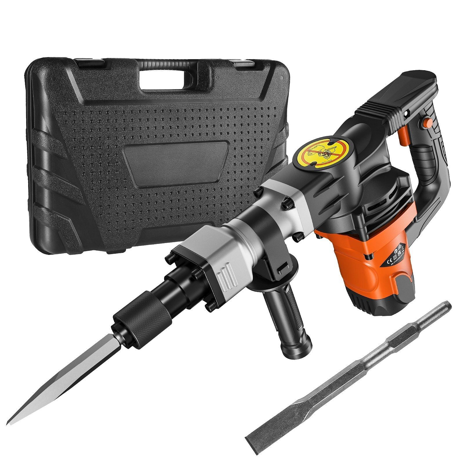 VEVOR Demolition Jack Hammer Concrete Breaker 1400W Electric Hammer 2 Ch... - $126.71