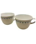 Corelle Livingware By Corning Coffee Tea Cups 2 Vintage Blue Snowflakes - $11.52