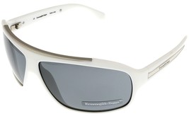 Ermenegildo Zegna Sunglasses Unisex White Silver SZ3541 4AOS Wrap - £73.99 GBP