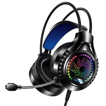 Cool Led Light Wired Gaming Headphones With Mic Bass Stereo Noise Reduction - £42.62 GBP