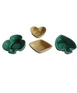 STANGL Complete Set Poker Suit Green Beige Trinket Nut Candy Dish Rare - $410.83 MXN