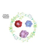 Crochet Red Velvet Flower , handmade fabric - $1.49