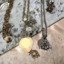 5 Piece Chunky Brown Pendant Necklace Lot Women Fashionable Versatile Jewelry - £31.84 GBP
