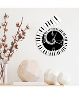 Decoration Clock Treble Clef Sign Piano Keyboard Musical Notes Wall Cloc... - $33.99