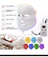 7 Colors LED Light Photon Face Neck Mask Rejuvenation Facial Therapy Wri... - $47.59 CAD